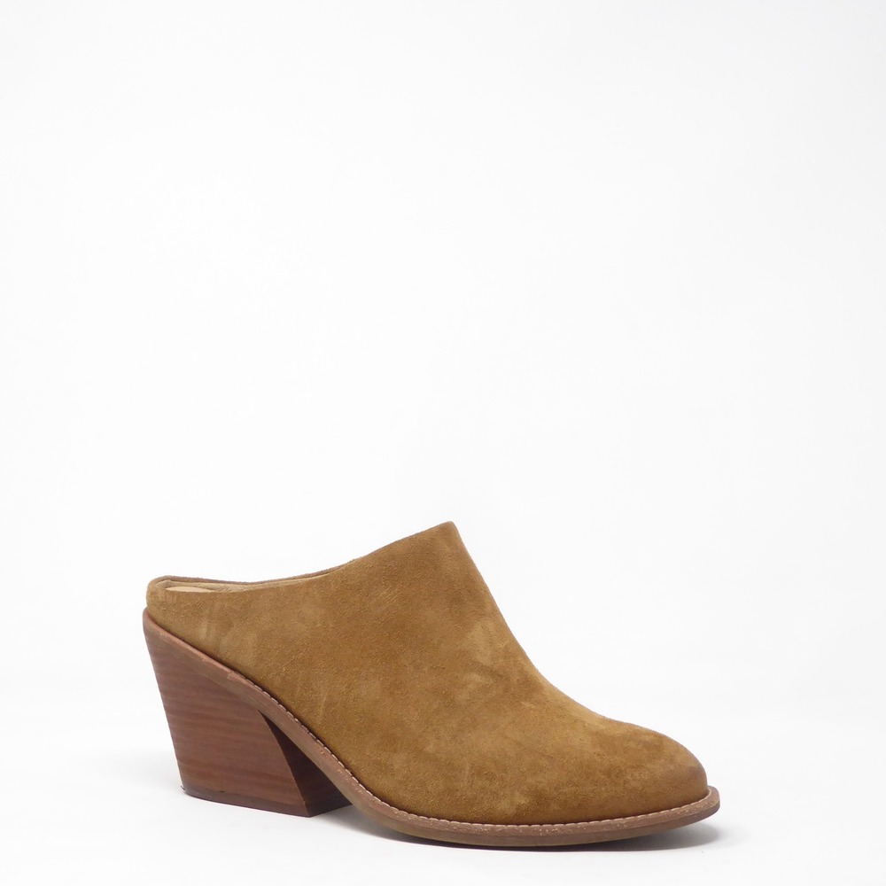 Sofft Womens Tasha Western Mule Shoes Brown Suede Block Heel Slip On 9.5M